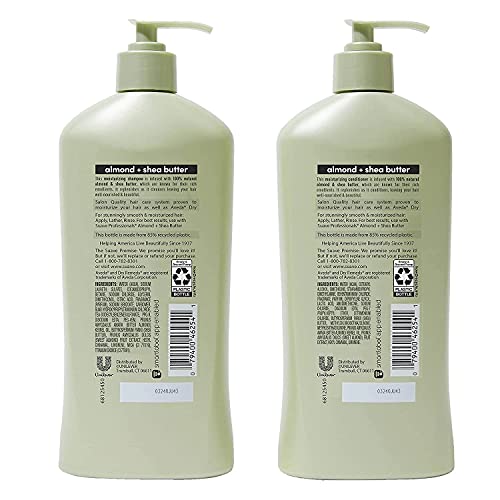 Suave Professionals Moisturizing Shampoo and Conditioner for Dry Hair Almond and Shea Butter Paraben-free and Dye-free 18 oz, 2 Count